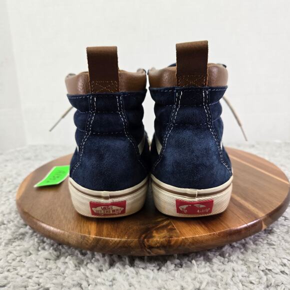 Vans Womens 9.5 Sk8 Hi MTE Navy Blue Suede Leather Casual Daily Athletic Sneaker - Picture 2 of 14